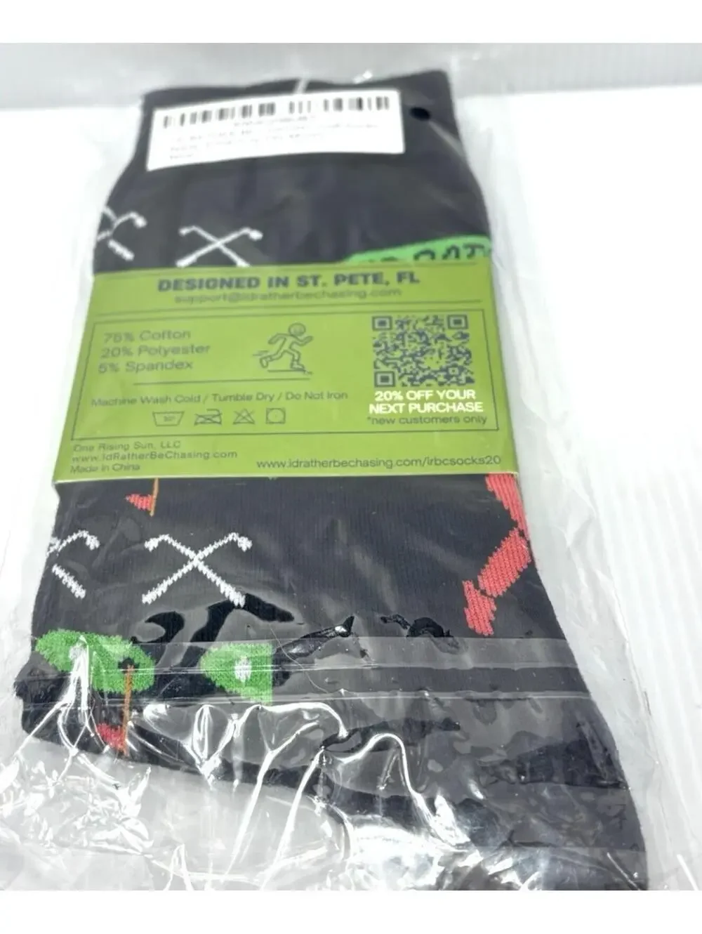 Novelty Golf Socks Men One Size Fits Most Fun Athletic Cotton Comfort 1 Pair